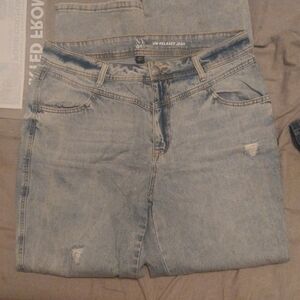 H&M Blue Boyfriend Jeans Distressed Casual